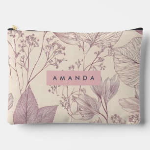 Pochette À Accessoires Illustration florale botanique vintage personnalis