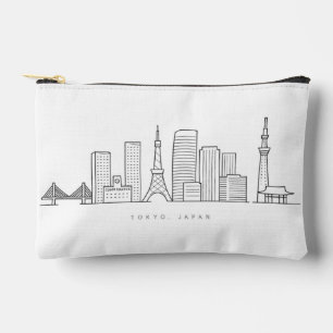 Pochette À Accessoires Illustration minimaliste de la skyline de Tokyo