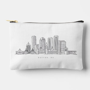 Pochette À Accessoires Illustration minimaliste de l'horizon de Boston