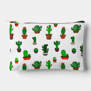 Pochette À Accessoires Illustrations de cactus mignons sur fond blanc