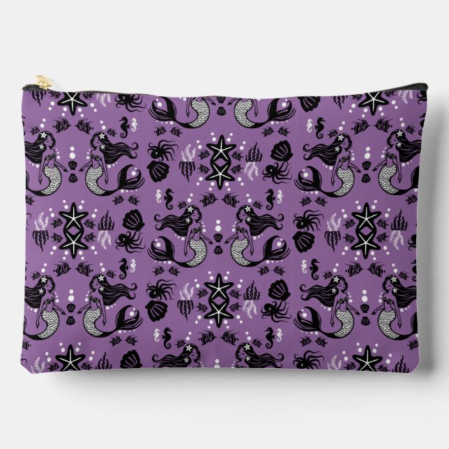 Pochette À Accessoires Imaginaire de sirène pourpre (Recto)