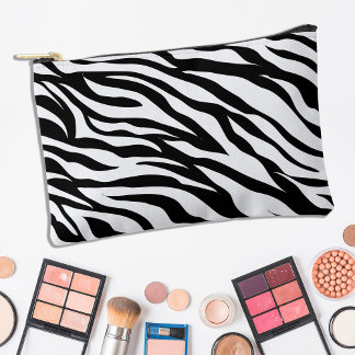 Pochette À Accessoires Impression d'animal zèbre Noir et Blanc Safari