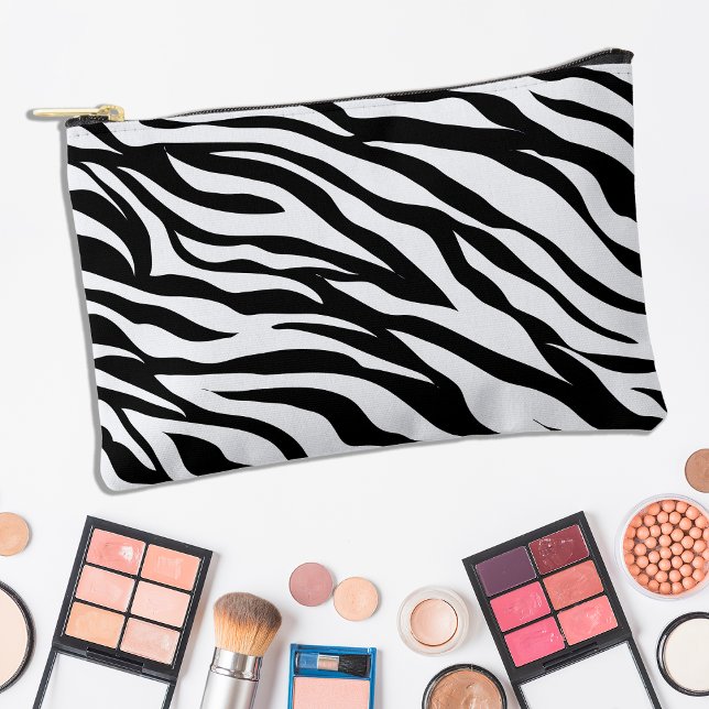 Pochette À Accessoires Impression d'animal zèbre Noir et Blanc Safari  (Créateur téléchargé)