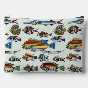 Pochette À Accessoires Impression d'histoire naturelle de poissons exotiq