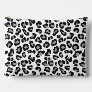Pochette À Accessoires Impression léopard en noir et blanc avec gris