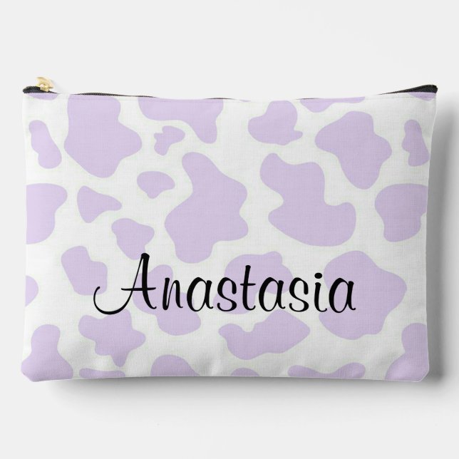 Pochette À Accessoires Impression personnalisée de vache violette (Recto)