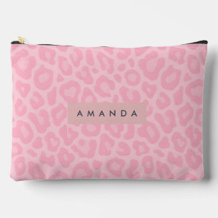 Pochette À Accessoires Impression personnalisée léopard rose doux