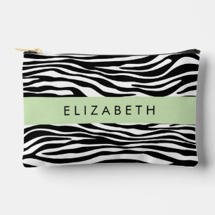 Pochette À Accessoires Impression Zèbre, Grilles, Noir Et Blanc, Votre No