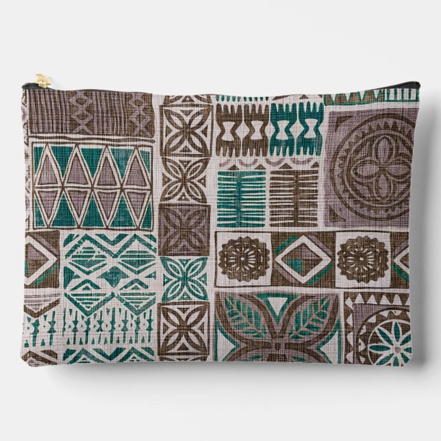 Pochette À Accessoires imprimé tapa hawaïen (Recto)