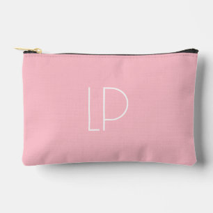 Pochette À Accessoires Initiale moderne minimaliste élégante sur fond ros