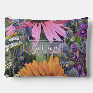 Pochette À Accessoires Jardin de fleurs d'été coloré personnalisé