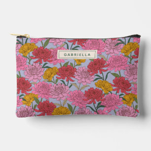 Pochette À Accessoires Jardin d'été rose Floral Bridesmaid Personnalisé