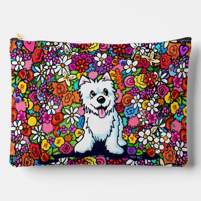 Pochette À Accessoires Jardin joyeux Westie (Recto)