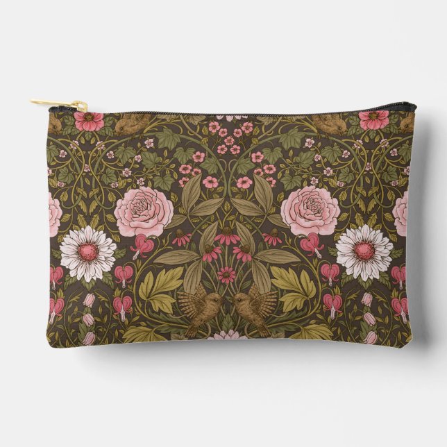 Pochette À Accessoires Jardin sauvage sur café brun (Recto)
