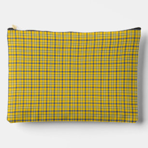Pochette À Accessoires Jaune Bleu Carreaux Motif Classique Rétro