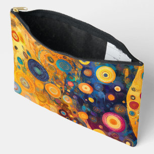 POCHETTE À ACCESSOIRES JAUNE ORANGE BLEU PURPLE FORMES ABSTRAITES