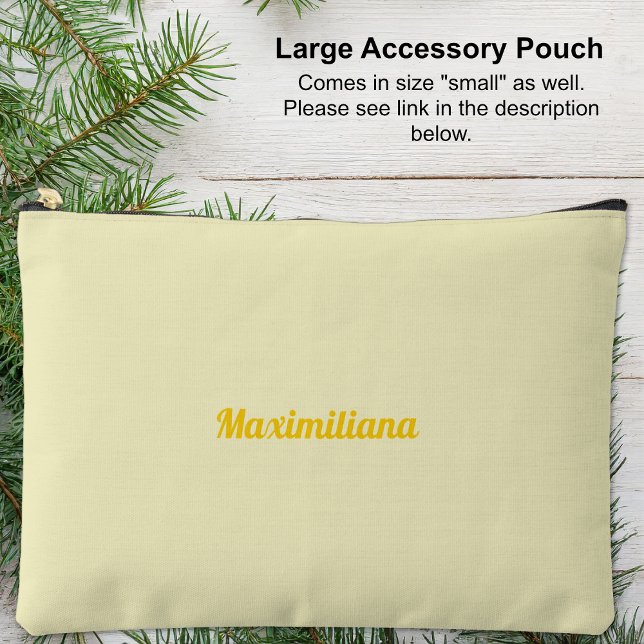 Pochette À Accessoires Jaune - Solide Grand Accessoire Pouch (Large Accessory Pouch - Yellow - Solid by Leapfroglisics shop)