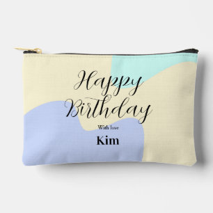 Pochette À Accessoires Jaune violet vert joyeux anniversaire abstrait pas