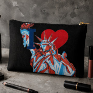 Pochette À Accessoires Je aime la statue de la liberté d'Amérique du 4 ju