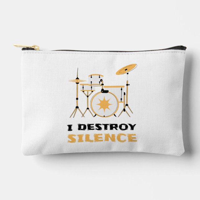 Pochette À Accessoires Je Détruis Silence Funny Drummer (Recto)