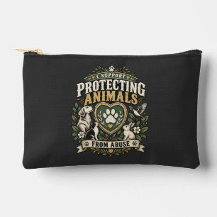 Pochette À Accessoires Je soutiens la protection des animaux contre la ma