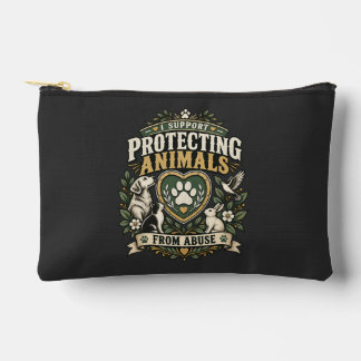 Pochette À Accessoires Je soutiens la protection des animaux contre la ma
