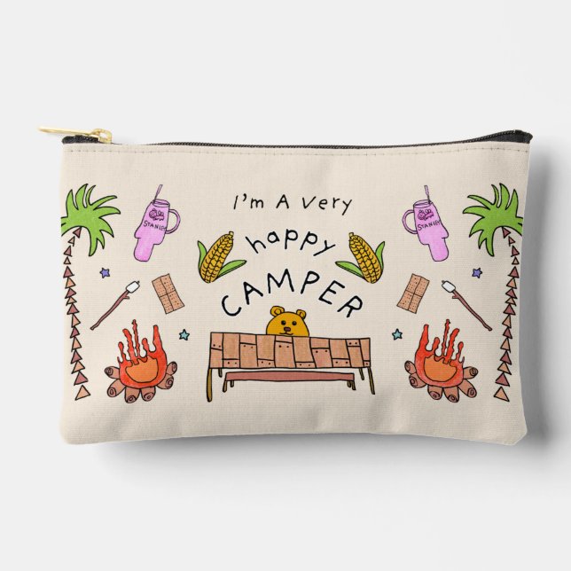 Pochette À Accessoires "Je suis un très heureux Camper" (Recto)