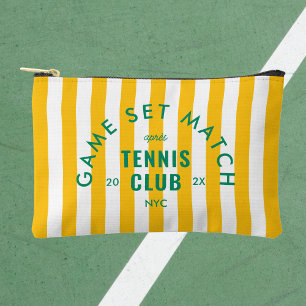 Pochette À Accessoires Jeu Set Match Après Club de Tennis Rayure Jaune