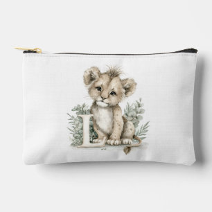 Pochette À Accessoires Joli alphabet d'animaux bébé aquarelle Lion