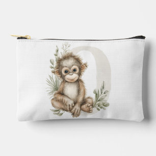 Pochette À Accessoires Joli alphabet d'animaux bébé aquarelle Orang-outan