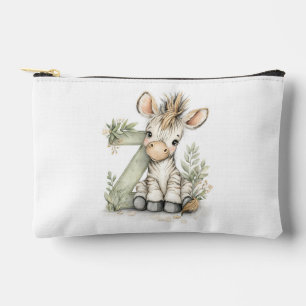 Pochette À Accessoires Joli alphabet en aquarelle d'animaux bébé Zèbre