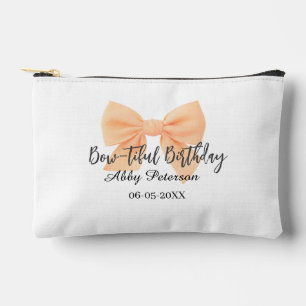 Pochette À Accessoires Joli anniversaire ruban orange nom date simple pas