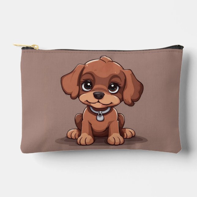 Pochette À Accessoires Joli chiot brun (Recto)
