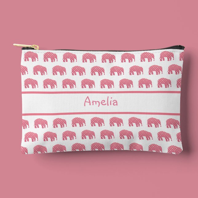 Pochette À Accessoires Joli éléphant rose éléphant  (Créateur téléchargé)