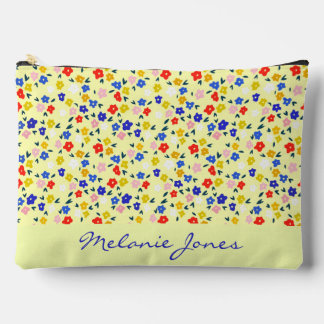 Pochette À Accessoires Joli Floral Pastel Jaune Personnalisé