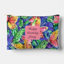 Joli monogramme Joyeux anniversaire Papillons rose