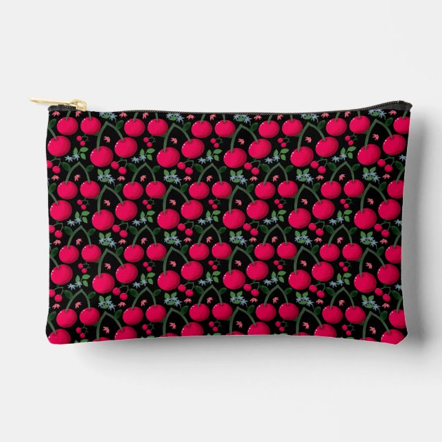 Pochette À Accessoires Joli motif cerise esthétique | Cerise rouge sans c (Recto)