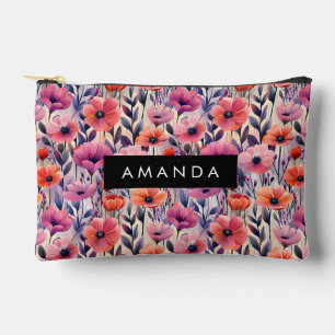 Pochette À Accessoires Joli motif de fleurs roses floral vintage