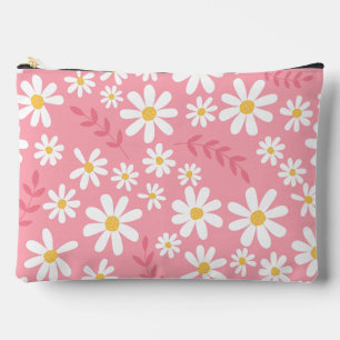 Pochette À Accessoires Joli motif floral sans couture de marguerite rose 