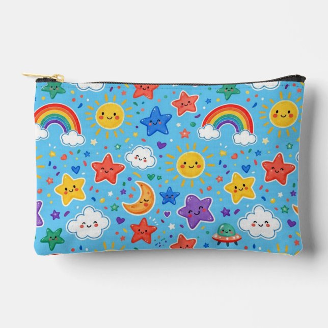 Pochette À Accessoires Joli motif transparent de l'espace arc-en-ciel (Recto)