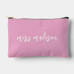 Pochette À Accessoires Joli script personnalisé du nom de l'enseignant ro
