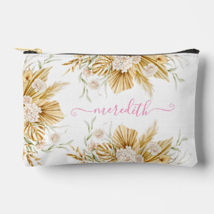 Pochette À Accessoires Jolie aquarelle Boho rose Pampas Nom de l'herbe