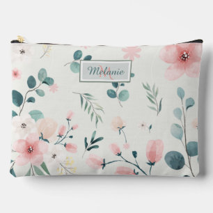 Pochette À Accessoires Jolie Aquarelle Pastel Floral Personnalisé