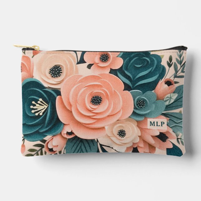 Pochette À Accessoires Jolie floraison rose et verte avec les femmes ence (Recto)