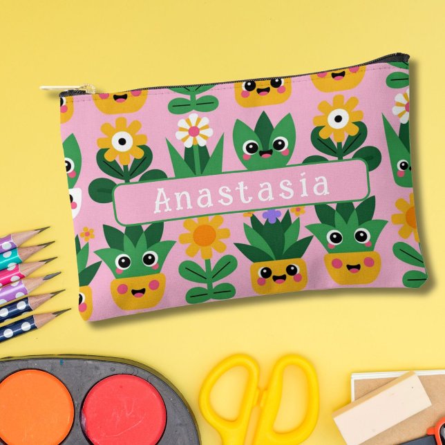 Pochette À Accessoires Jolie impression de plante en pot Kawaii personnal (Créateur téléchargé)