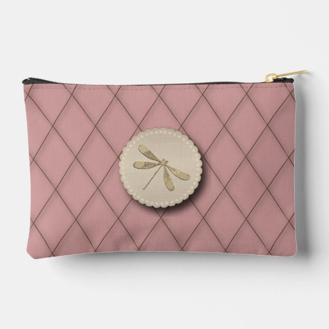 Pochette À Accessoires Jolie libellule dorée (Verso)