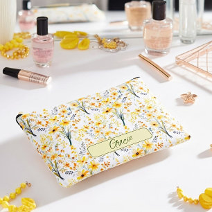 Pochette À Accessoires Jolies fleurs sauvages jaunes de printemps personn