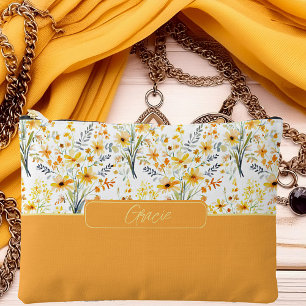 Pochette À Accessoires Jolies fleurs sauvages jaunes de printemps personn