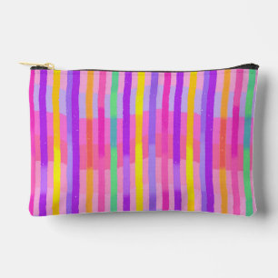 Pochette À Accessoires Jolies Rayures Pastel Arc-en-ciel