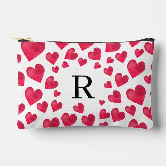 Pochette À Accessoires Jolis cœurs monogrammés pour la Saint-Valentin (Recto)